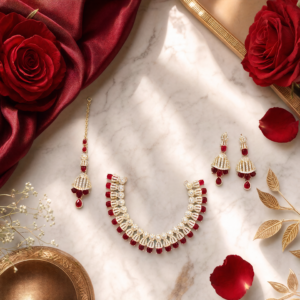 Luxury Red Stone Bridal Jewelry Set for Women